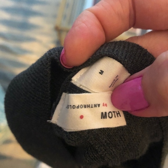 Anthropologie Moth Charcoal Gray Wool Cropped Wide Leg Trousers, Size Medium - Picture 9 of 13